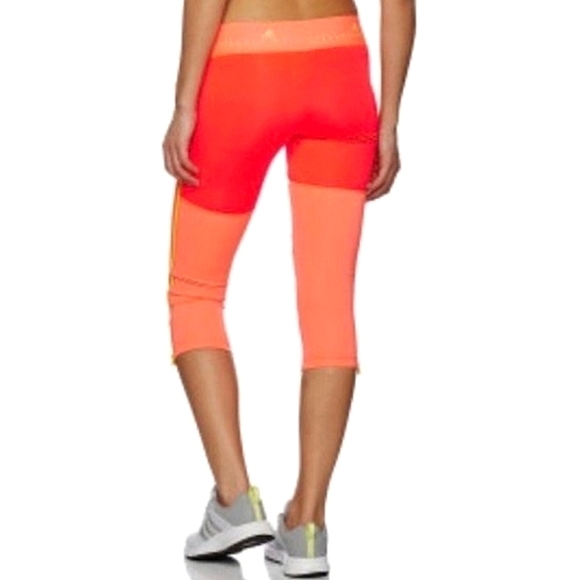 ☀️ADIDAS STELLASPORT Climalite Pink Zipper Workout Leggings☀️UPF 50+ UV PRO - Picture 10 of 15